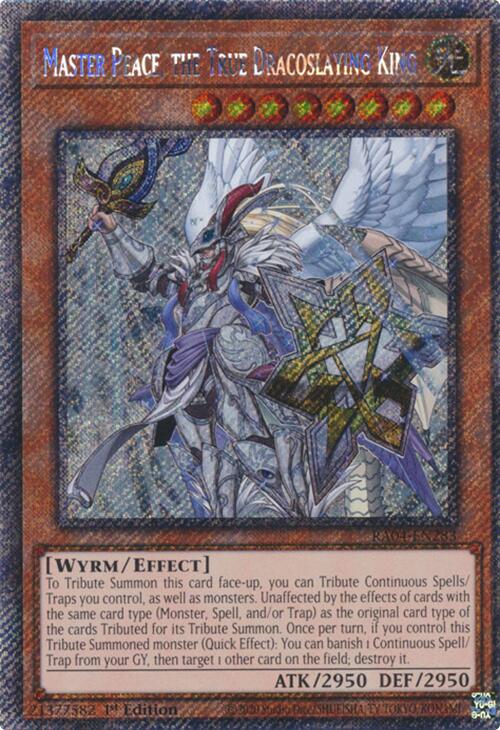 Master Peace, the True Dracoslaying King [RA04-EN283] Platinum Secret Rare | Pegasus Games WI