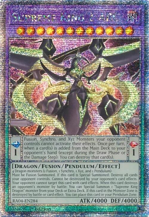 Supreme King Z-ARC [RA04-EN284] Quarter Century Secret Rare | Pegasus Games WI