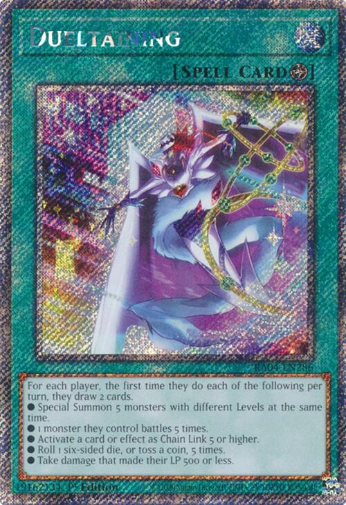 Dueltaining [RA04-EN286] Platinum Secret Rare | Pegasus Games WI