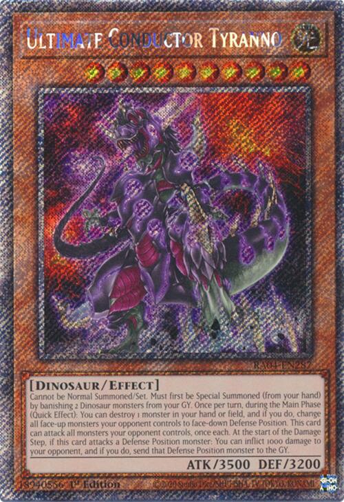Ultimate Conductor Tyranno [RA04-EN287] Platinum Secret Rare | Pegasus Games WI