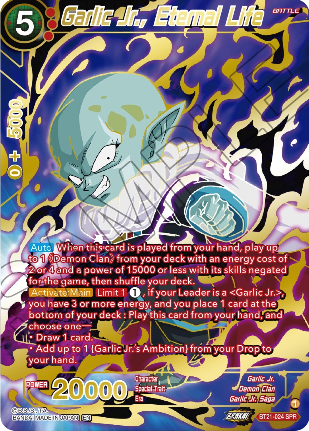 Garlic Jr., Eternal Life (SPR) (BT21-024) [Wild Resurgence] | Pegasus Games WI
