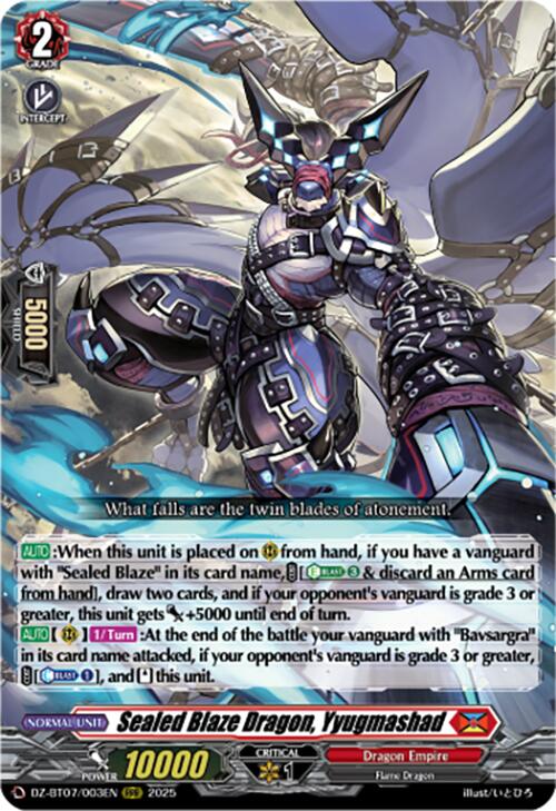 Sealed Blaze Dragon, Yyugmashad (DZ-BT07/003EN) [Moon Fangs & Cerulean Blaze] | Pegasus Games WI