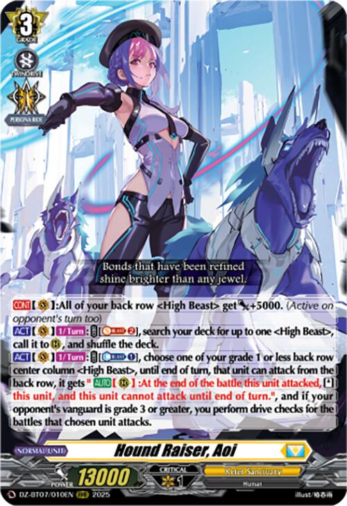 Hound Raiser, Aoi (DZ-BT07/010EN) [DZ-BT07: Moon Fangs & Cerulean Blaze] | Pegasus Games WI