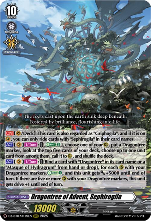 Dragontree of Advent, Sephirogila (DZ-BT07/019EN) [DZ-BT07: Moon Fangs & Cerulean Blaze] | Pegasus Games WI