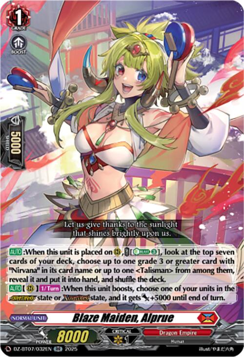 Blaze Maiden, Alprue (DZ-BT07/032EN) [DZ-BT07: Moon Fangs & Cerulean Blaze] | Pegasus Games WI