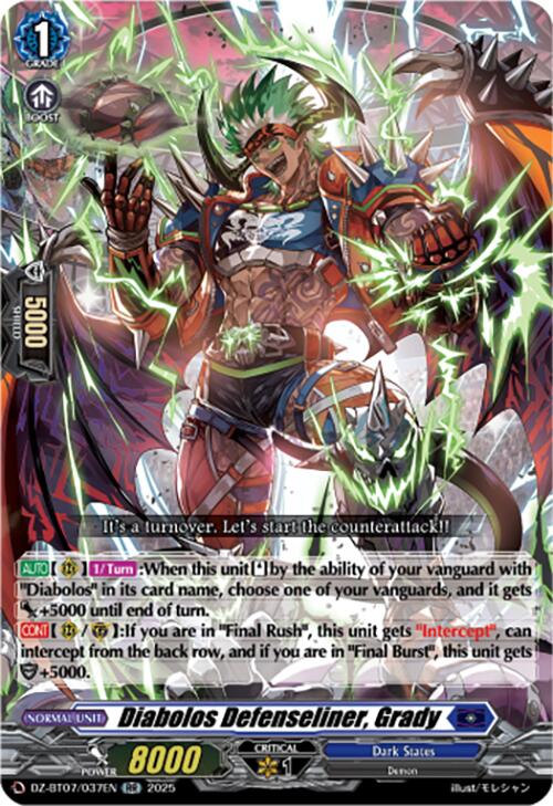 Diabolos Defenseliner, Grady (DZ-BT07/037EN) [Moon Fangs & Cerulean Blaze] | Pegasus Games WI