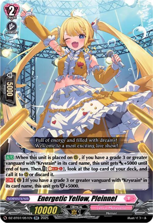 Energetic Yellow, Pleinnel (DZ-BT07/051EN) [DZ-BT07: Moon Fangs & Cerulean Blaze] | Pegasus Games WI