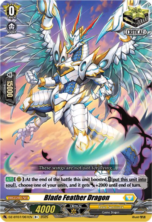 Blade Feather Dragon (DZ-BT07/061EN) [DZ-BT07: Moon Fangs & Cerulean Blaze] | Pegasus Games WI