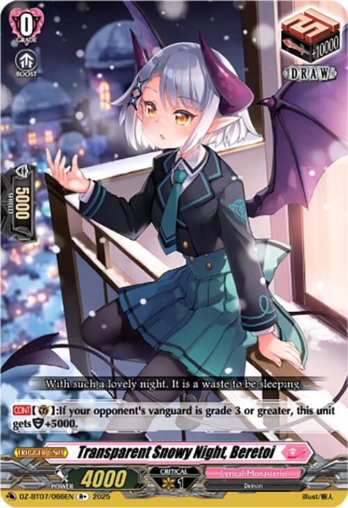Transparent Snowy Night, Beretoi (DZ-BT07/066EN) [DZ-BT07: Moon Fangs & Cerulean Blaze] | Pegasus Games WI