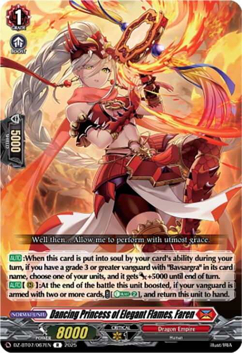 Dancing Princess of Elegant Flames, Faren (DZ-BT07/067EN) [DZ-BT07: Moon Fangs & Cerulean Blaze] | Pegasus Games WI