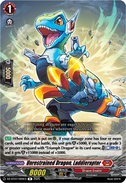Unrestrained Dragon, Laddieraptor (DZ-BT07/069EN) [Moon Fangs & Cerulean Blaze] | Pegasus Games WI