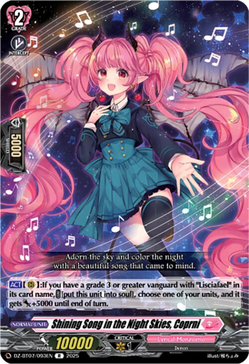 Shining Song in the Night Skies, Coprni (DZ-BT07/093EN) [Moon Fangs & Cerulean Blaze] | Pegasus Games WI