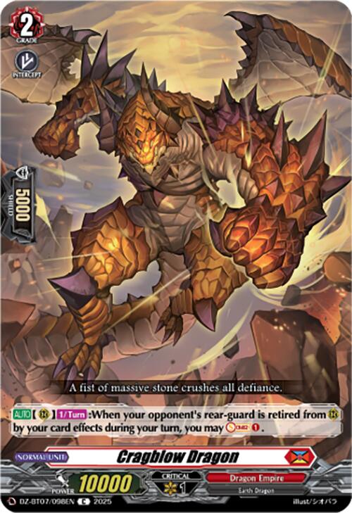 Cragblow Dragon (DZ-BT07/098EN) [DZ-BT07: Moon Fangs & Cerulean Blaze] | Pegasus Games WI