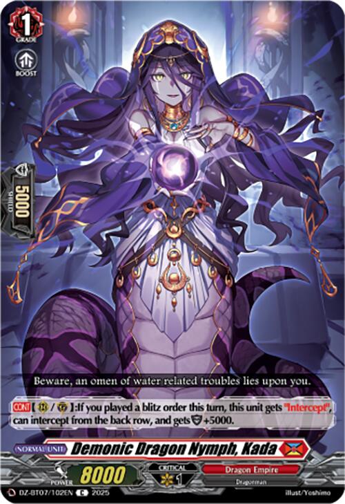Demonic Dragon Nymph, Kada (DZ-BT07/102EN) [DZ-BT07: Moon Fangs & Cerulean Blaze] | Pegasus Games WI