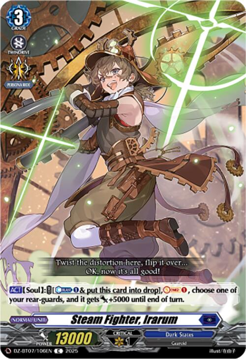 Steam Fighter, Irarum (DZ-BT07/106EN) [DZ-BT07: Moon Fangs & Cerulean Blaze] | Pegasus Games WI