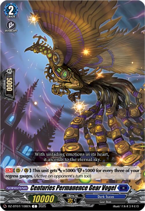 Centuries Permanence Gear Vogel (DZ-BT07/108EN) [DZ-BT07: Moon Fangs & Cerulean Blaze] | Pegasus Games WI