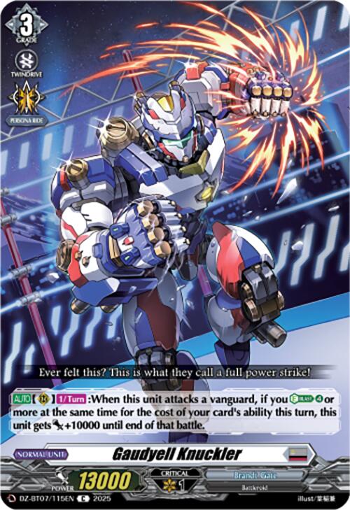 Gaudyell Knuckler (DZ-BT07/115EN) [DZ-BT07: Moon Fangs & Cerulean Blaze] | Pegasus Games WI