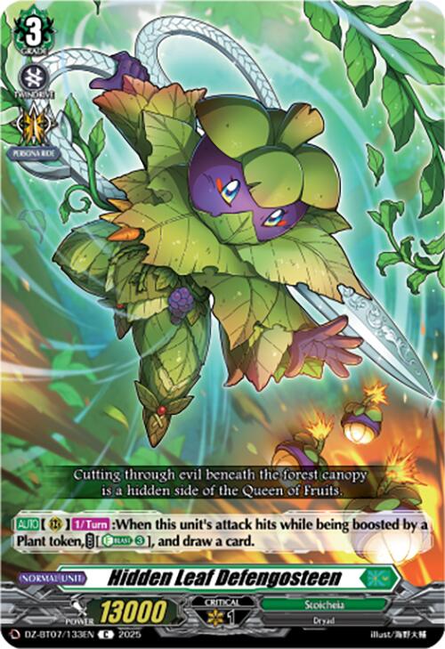 Hidden Leaf Defengosteen (DZ-BT07/133EN) [DZ-BT07: Moon Fangs & Cerulean Blaze] | Pegasus Games WI