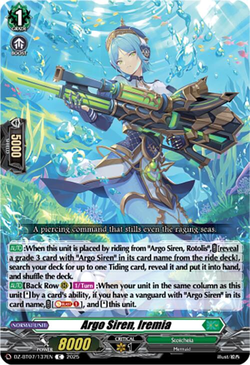 Argo Siren, Iremia (DZ-BT07/137EN) [DZ-BT07: Moon Fangs & Cerulean Blaze] | Pegasus Games WI
