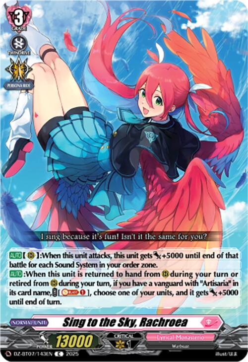 Sing to the Sky, Rachroea (DZ-BT07/143EN) [DZ-BT07: Moon Fangs & Cerulean Blaze] | Pegasus Games WI