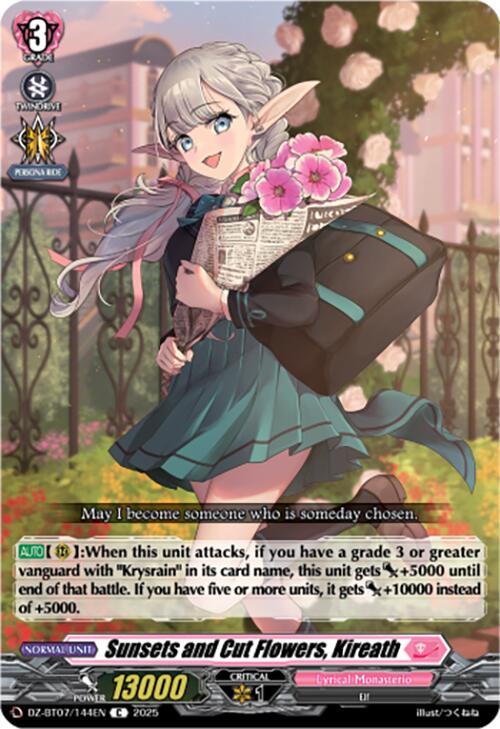Sunsets and Cut Flowers, Kireath (DZ-BT07/144EN) [DZ-BT07: Moon Fangs & Cerulean Blaze] | Pegasus Games WI