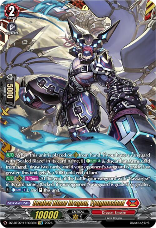 Sealed Blaze Dragon, Yyugmashad (DZ-BT07/FFR03EN) [Moon Fangs & Cerulean Blaze] | Pegasus Games WI