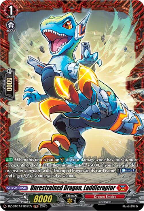 Unrestrained Dragon, Laddieraptor (DZ-BT07/FR07EN) [DZ-BT07: Moon Fangs & Cerulean Blaze] | Pegasus Games WI