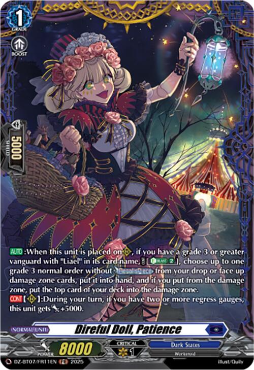Direful Doll, Patience (DZ-BT07/FR11EN) [DZ-BT07: Moon Fangs & Cerulean Blaze] | Pegasus Games WI