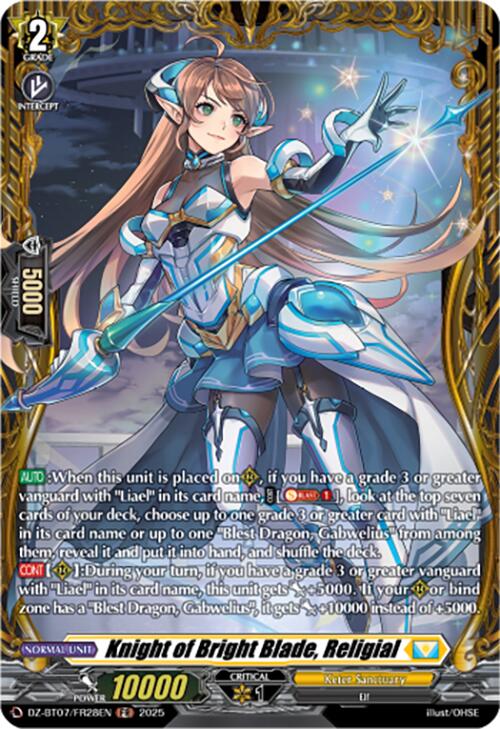Knight of Bright Blade, Religial (DZ-BT07/FR28EN) [DZ-BT07: Moon Fangs & Cerulean Blaze] | Pegasus Games WI