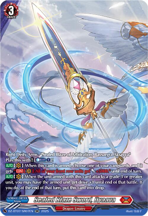Sealed Blaze Sword, Dyaava (DZ-BT07/SR07EN) [DZ-BT07: Moon Fangs & Cerulean Blaze] | Pegasus Games WI