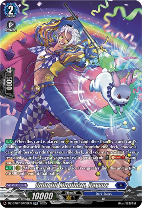 Colorful Magician, Rayvos (DZ-BT07/SR09EN) [DZ-BT07: Moon Fangs & Cerulean Blaze] | Pegasus Games WI
