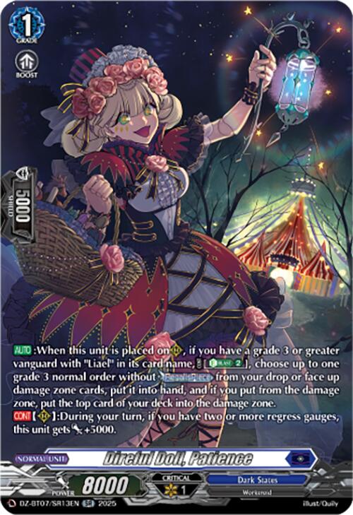 Direful Doll, Patience (DZ-BT07/SR13EN) [DZ-BT07: Moon Fangs & Cerulean Blaze] | Pegasus Games WI
