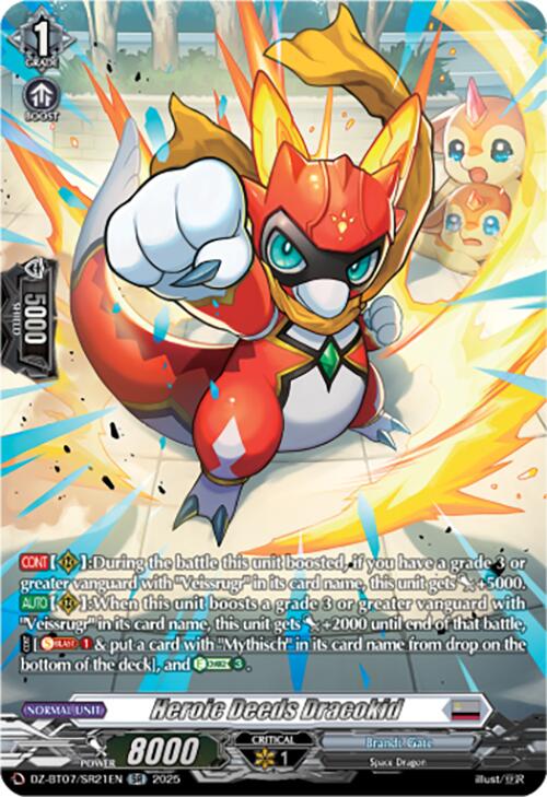Heroic Deeds Dracokid (DZ-BT07/SR21EN) [DZ-BT07: Moon Fangs & Cerulean Blaze] | Pegasus Games WI