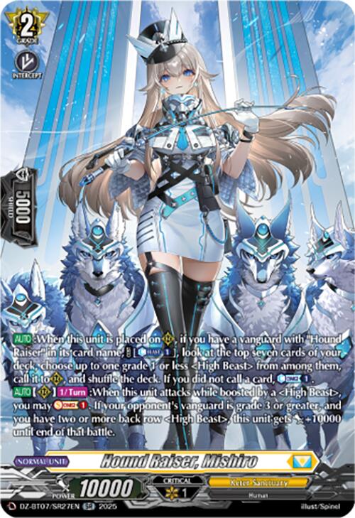 Hound Raiser, Mishiro (DZ-BT07/SR27EN) [DZ-BT07: Moon Fangs & Cerulean Blaze] | Pegasus Games WI
