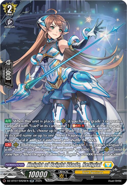 Knight of Bright Blade, Religial (DZ-BT07/SR28EN) [DZ-BT07: Moon Fangs & Cerulean Blaze] | Pegasus Games WI