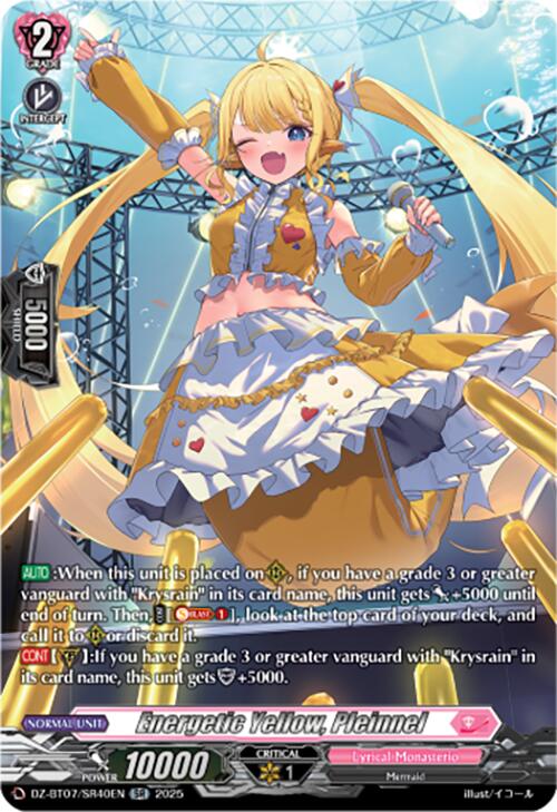 Energetic Yellow, Pleinnel (DZ-BT07/SR40EN) [DZ-BT07: Moon Fangs & Cerulean Blaze] | Pegasus Games WI