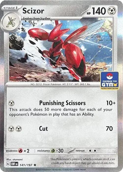 Scizor (141/197) (Pokemon Gym Promo) [Scarlet & Violet: Obsidian Flames] | Pegasus Games WI