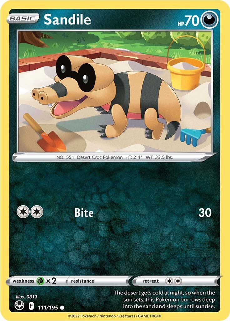 Sandile (111/195) [Sword & Shield: Silver Tempest] | Pegasus Games WI