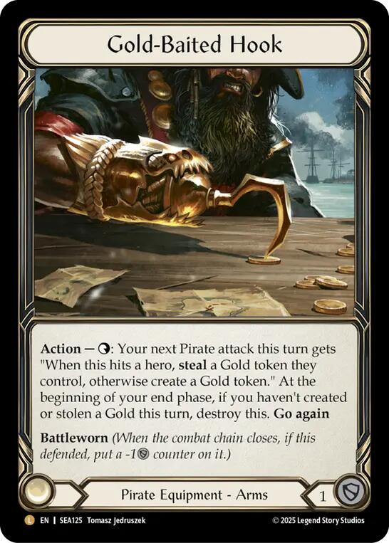 Gold-Baited Hook (Rainbow Foil) [SEA125] (High Seas)  Rainbow Foil | Pegasus Games WI