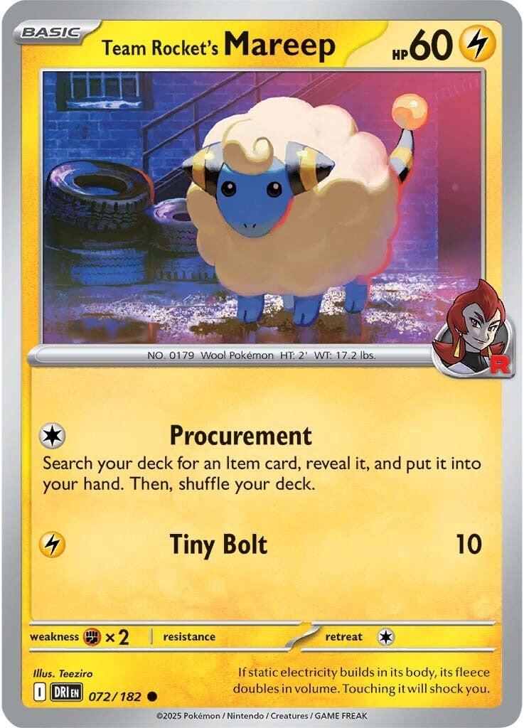 Team Rocket's Mareep (072/182) [Scarlet & Violet: Destined Rivals] | Pegasus Games WI