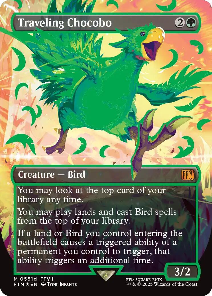 Traveling Chocobo (Borderless) (Neon Ink Green) [FINAL FANTASY] | Pegasus Games WI