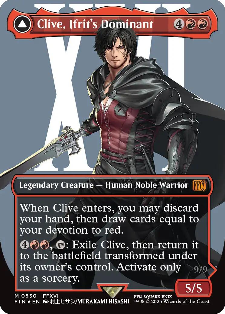 Clive, Ifrit's Dominant // Ifrit, Warden of Inferno (Borderless) (Surge Foil) [FINAL FANTASY] | Pegasus Games WI