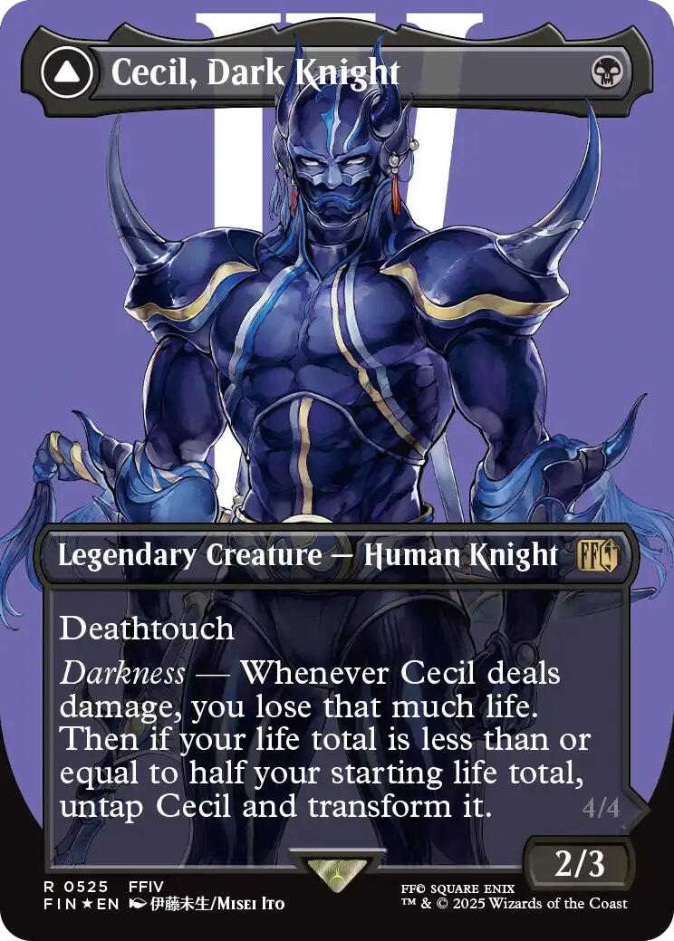 Cecil, Dark Knight // Cecil, Redeemed Paladin (Borderless) (Surge Foil) [FINAL FANTASY] | Pegasus Games WI