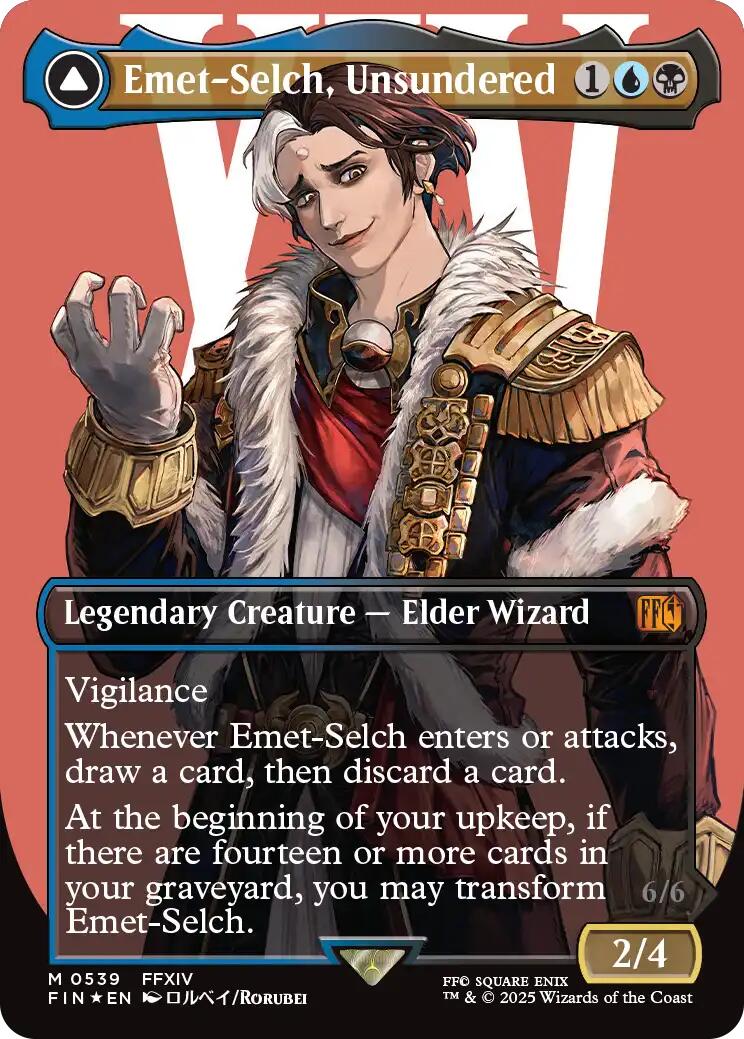 Emet-Selch, Unsundered // Hades, Sorcerer of Eld (Borderless) (Surge Foil) [FINAL FANTASY] | Pegasus Games WI