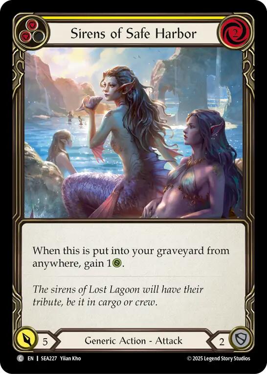 Sirens of Safe Harbor (Yellow) [SEA227] (High Seas)  Rainbow Foil | Pegasus Games WI