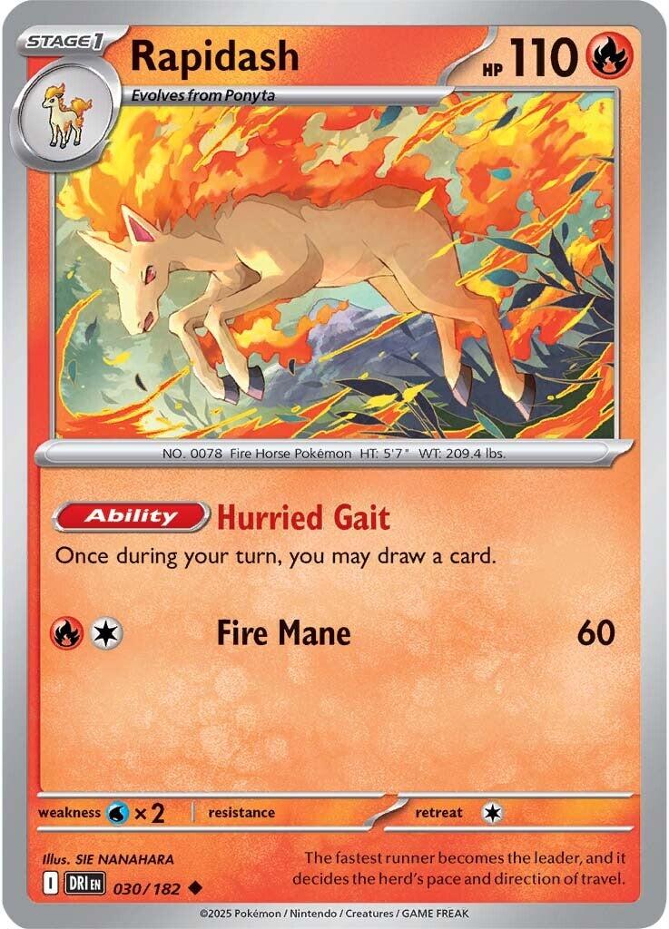 Rapidash (030/182) [Scarlet & Violet: Destined Rivals] | Pegasus Games WI