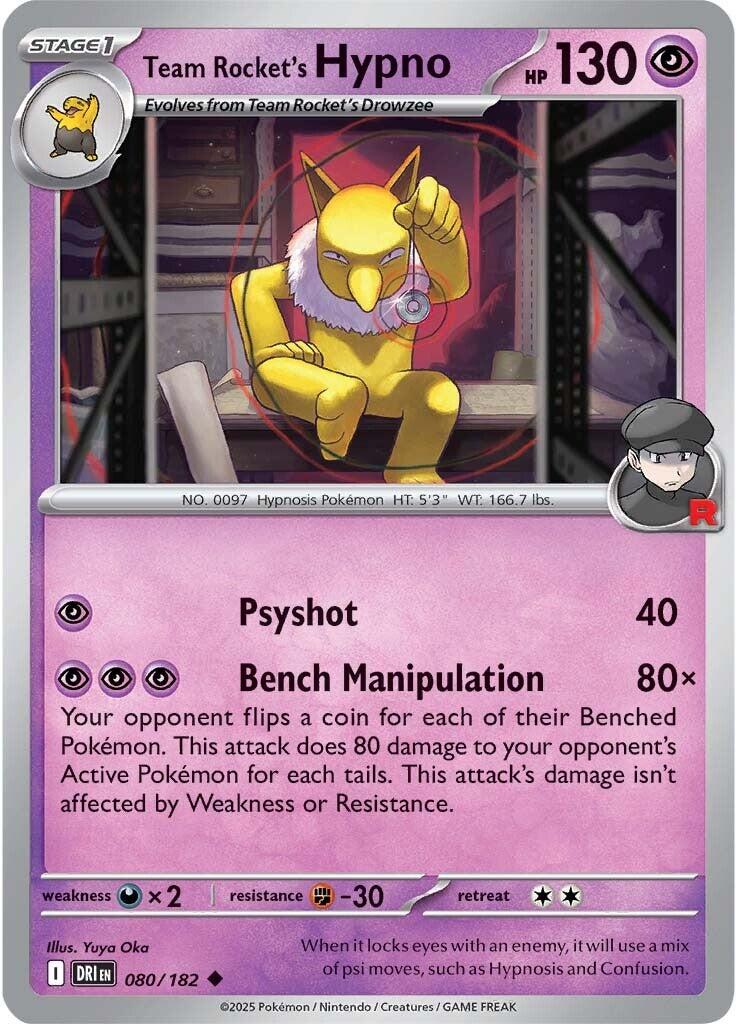 Team Rocket's Hypno (080/182) [Scarlet & Violet: Destined Rivals] | Pegasus Games WI