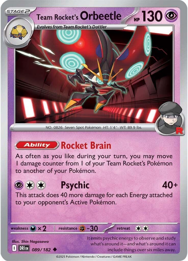 Team Rocket's Orbeetle (089/182) [Scarlet & Violet: Destined Rivals] | Pegasus Games WI