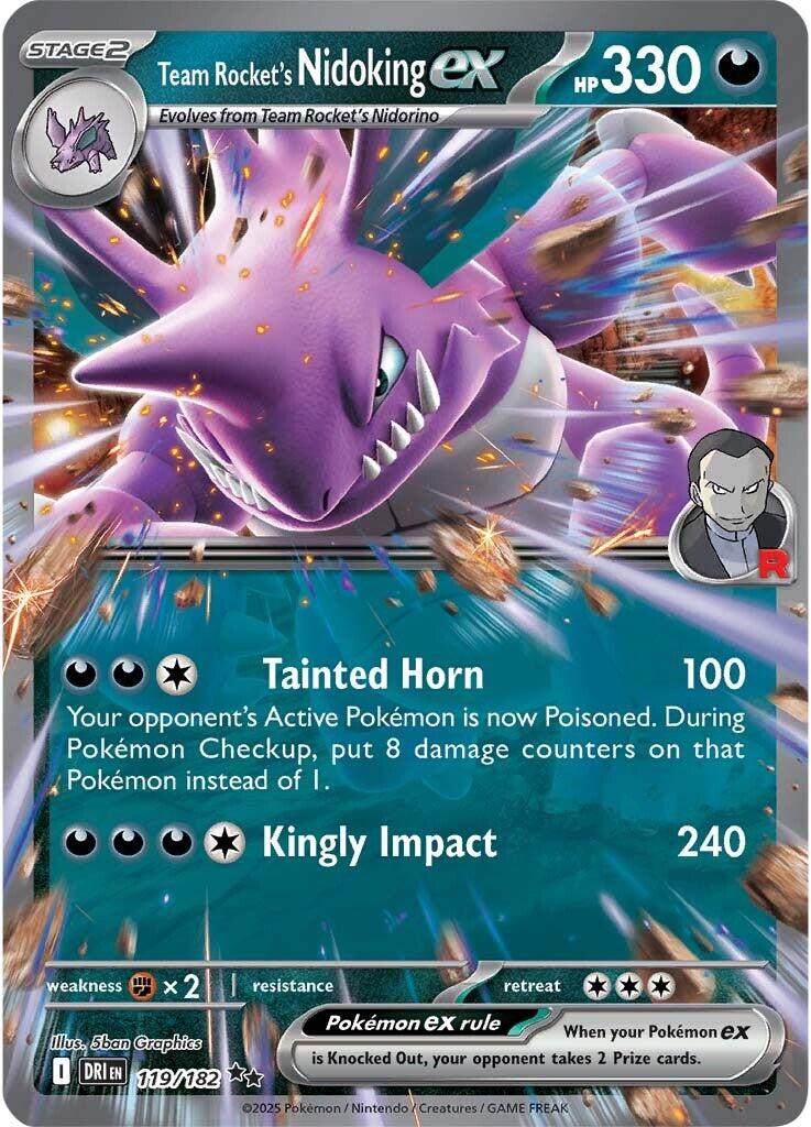 Team Rocket's Nidoking ex (119/182) [Scarlet & Violet: Destined Rivals] | Pegasus Games WI