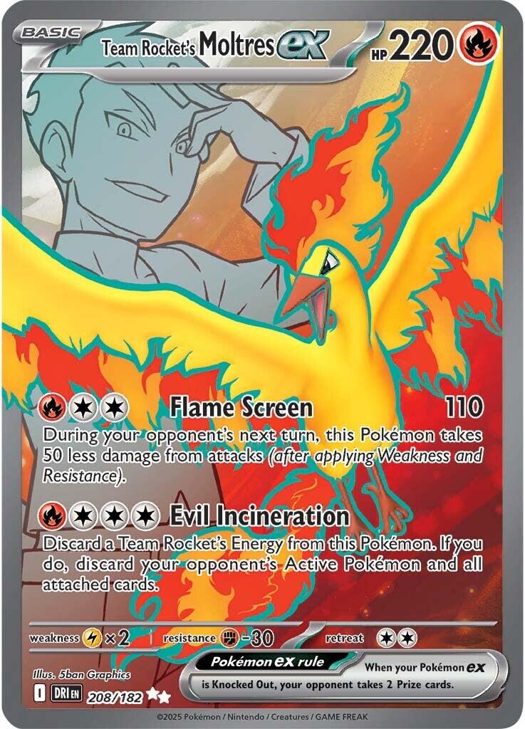 Team Rocket's Moltres ex (208/182) [Scarlet & Violet: Destined Rivals] | Pegasus Games WI